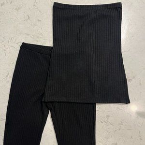 Edikted Dekota Flared Pants and Strapless Top Set